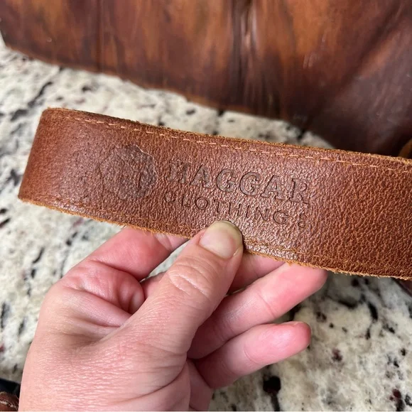 Men's Haggar Leather Belt - Picture 5 of 8